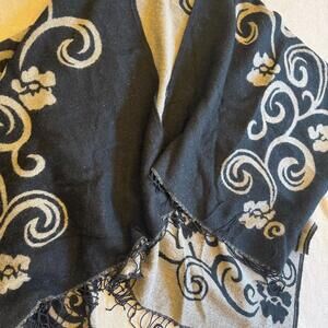 Chic Black and Gray Reversible Poncho